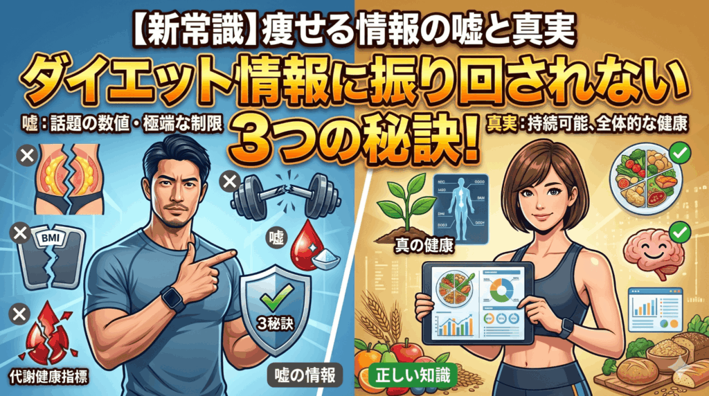 ダイエット情報に振り回されない3つの秘訣！「痩せる新常識」の嘘と真実