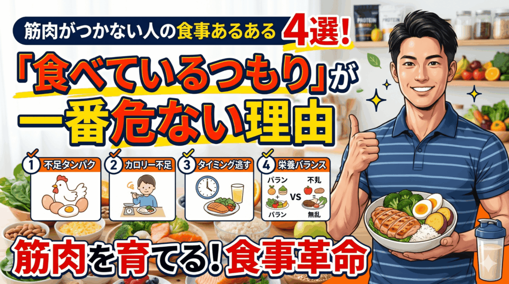 筋肉がつかない人の食事あるある4選！「食べているつもり」が一番危ない理由