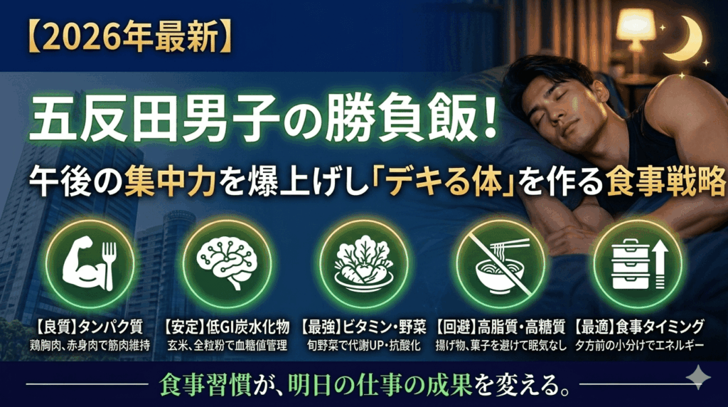 【2026年最新】五反田男子の勝負飯！午後の集中力を爆上げし「デキる体」を作る食事戦略