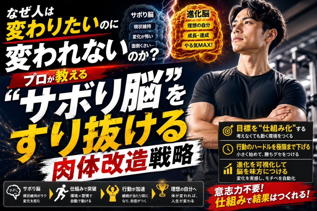 なぜ人は変わりたいのに変われないのか？プロが教える「サボり脳」をすり抜ける肉体改造戦略