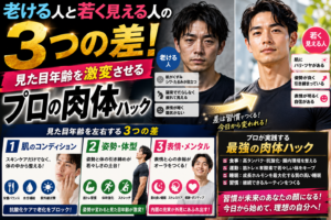 老ける人と若く見える人の3つの差！見た目年齢を激変させるプロの肉体ハック