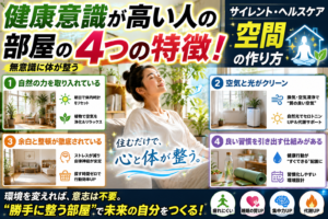 健康意識が高い人の部屋の4つの特徴！無意識に体が整う「サイレント・ヘルスケア空間」の作り方