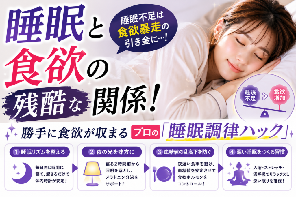 睡眠と食欲の残酷な関係！勝手に食欲が収まるプロの「睡眠調律ハック」