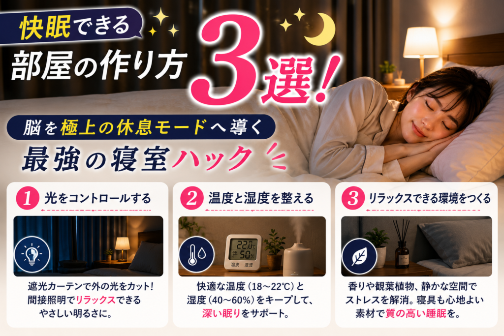 快眠できる部屋の作り方3選！脳を極上の休息モードへ導く最強の寝室ハック