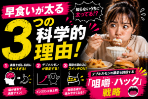 早食いが太る3つの科学的理由！デブホルモンの暴走を封殺する「咀嚼ハック」戦略