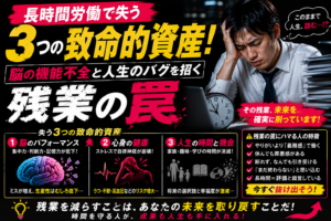 長時間労働で失う3つの致命的資産！脳の機能不全と人生のバグを招く残業の罠