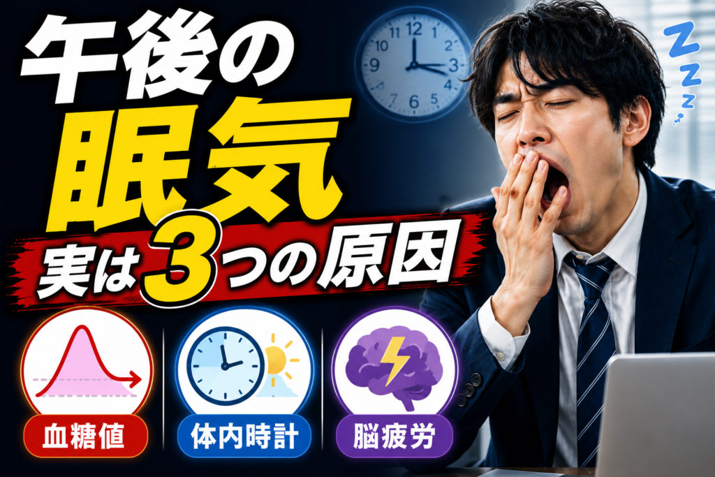 午後に猛烈に眠くなる3つの原因！夕方まで集中力を切らさないプロの「アフタヌーンハック」