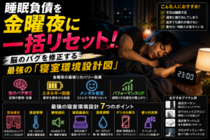睡眠負債を金曜夜に一括リセット！脳のバグを修正する最強の「寝室環境設計図」