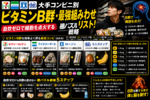 大手コンビニ別ビタミンB群・最強組み合わせリスト！自炊ゼロで細胞を点火する棚パズル戦略