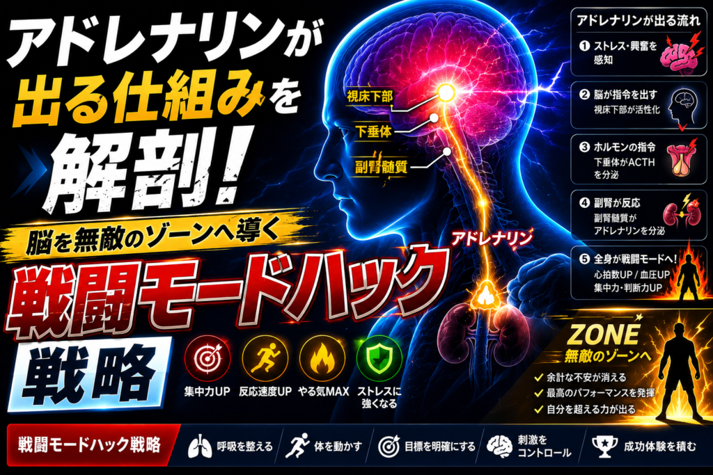 アドレナリンが出る仕組みを解剖！脳を無敵のゾーンへ導く「戦闘モードハック」戦略