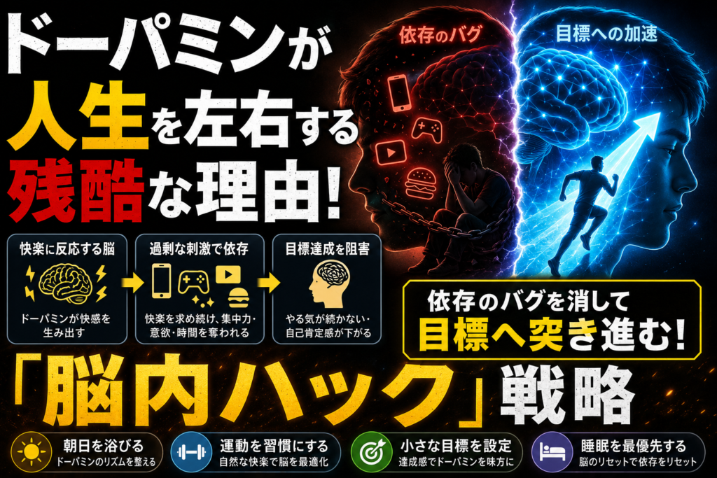 ドーパミンが人生を左右する残酷な理由！依存のバグを消して目標へ突き進む「脳内ハック」戦略