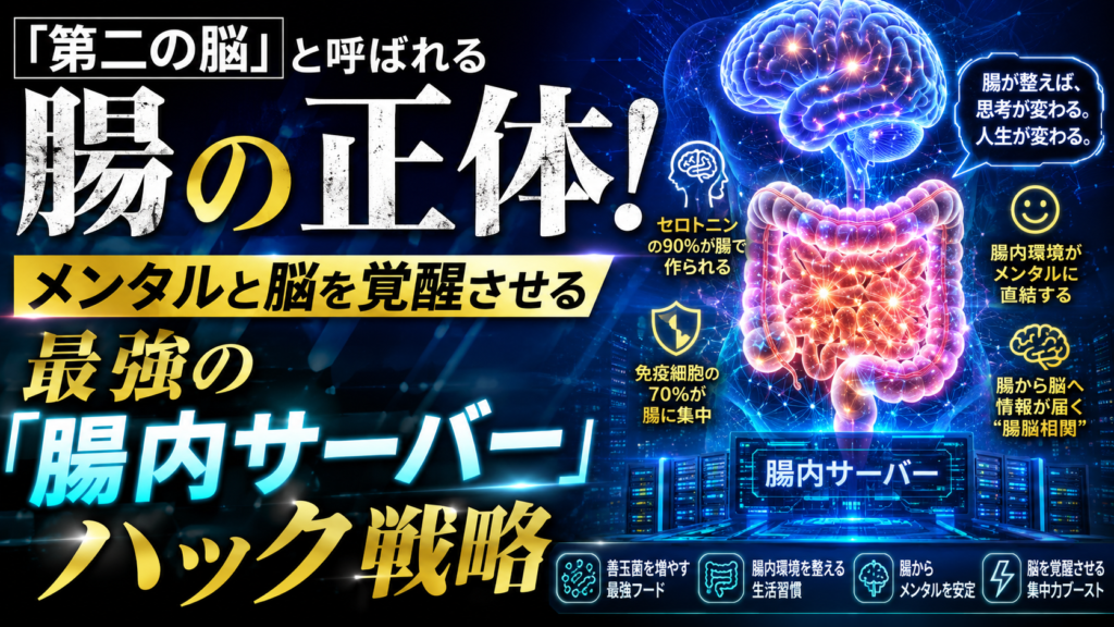 「第二の脳」と呼ばれる腸の正体！メンタルと脳を覚醒させる最強の「腸内サーバー」ハック戦略