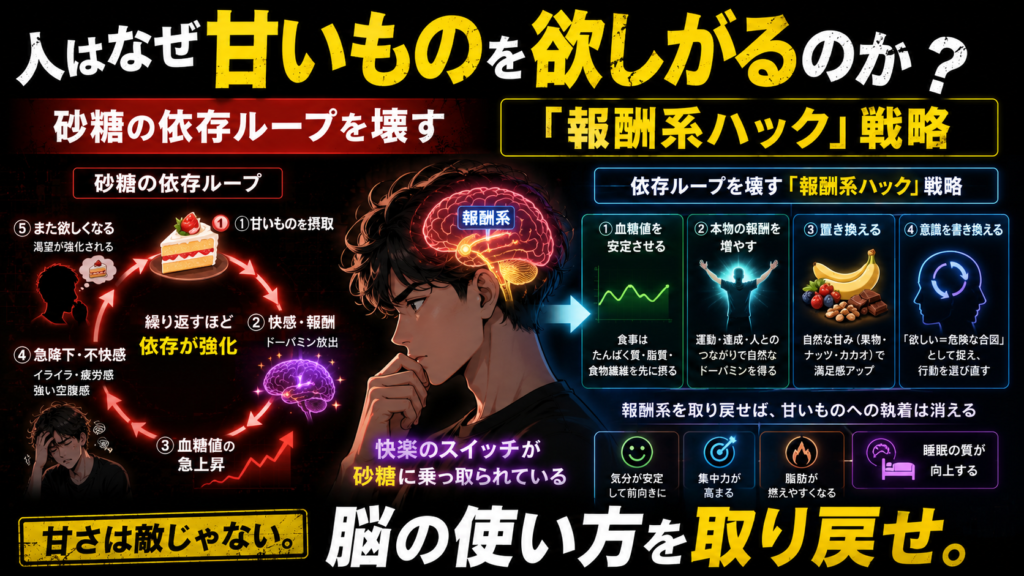 人はなぜ甘いものを欲しがるのか？砂糖の依存ループを壊す「報酬系ハック」戦略