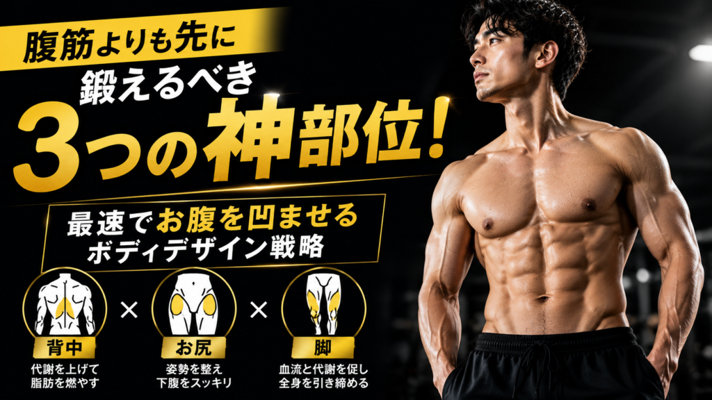 腹筋よりも先に鍛えるべき3つの神部位！最速でお腹を凹ませるボディデザイン戦略
