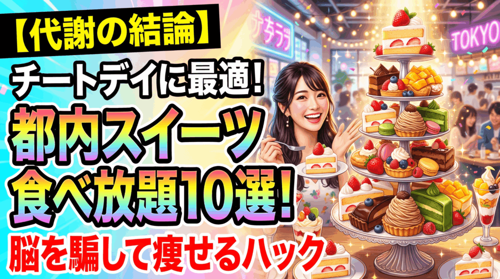 【代謝の結論】チートデイに最適！都内スイーツ食べ放題10選！脳を騙して痩せるハック