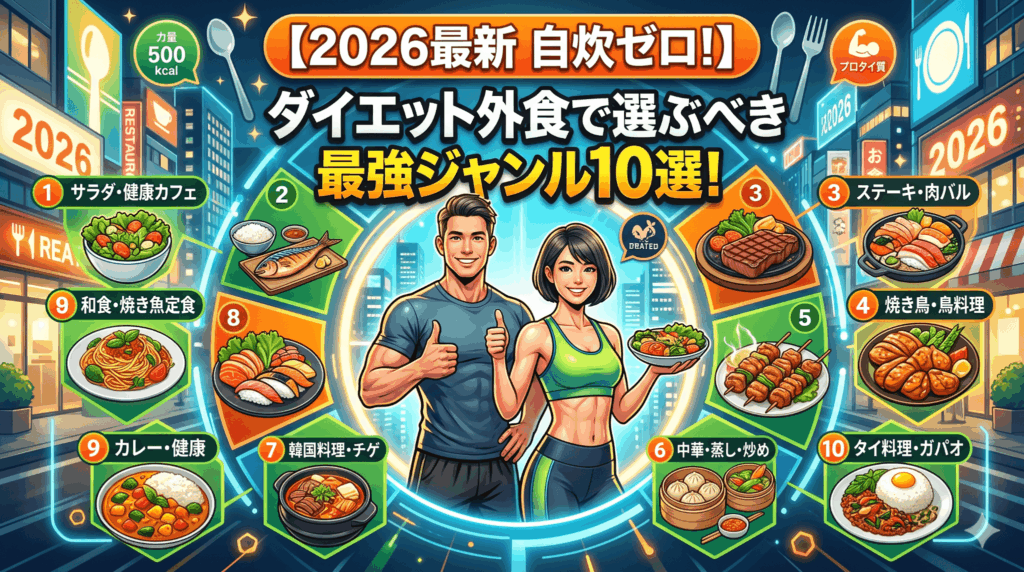 【2026最新　自炊ゼロ！】ダイエット外食で選ぶべき最強ジャンル10選！