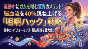 運動中にガムを噛む驚異のメリット！脳血流を40%跳ね上げる「咀嚼ハック」戦略