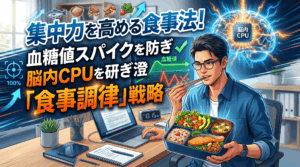 集中力を高める食事法！血糖値スパイクを防ぎ脳内CPUを研ぎ澄ます「食事調律」戦略