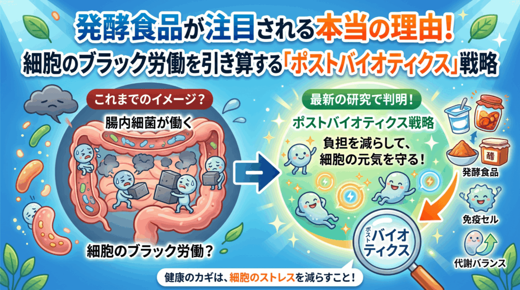 発酵食品が注目される本当の理由！細胞のブラック労働を引き算する「ポストバイオティクス」戦略