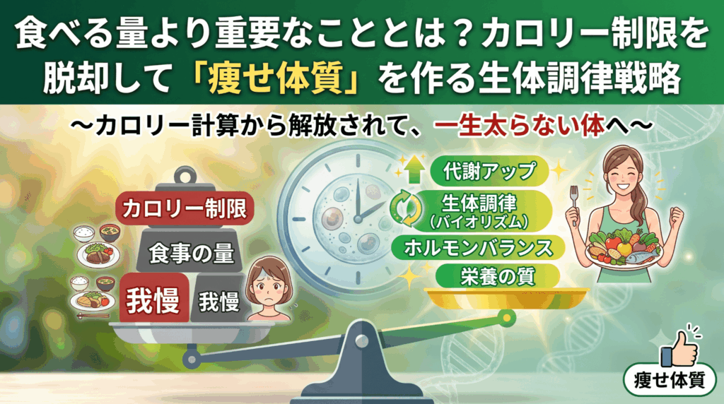 食べる量より重要なこととは？カロリー制限を脱却して「痩せ体質」を作る生体調律戦略