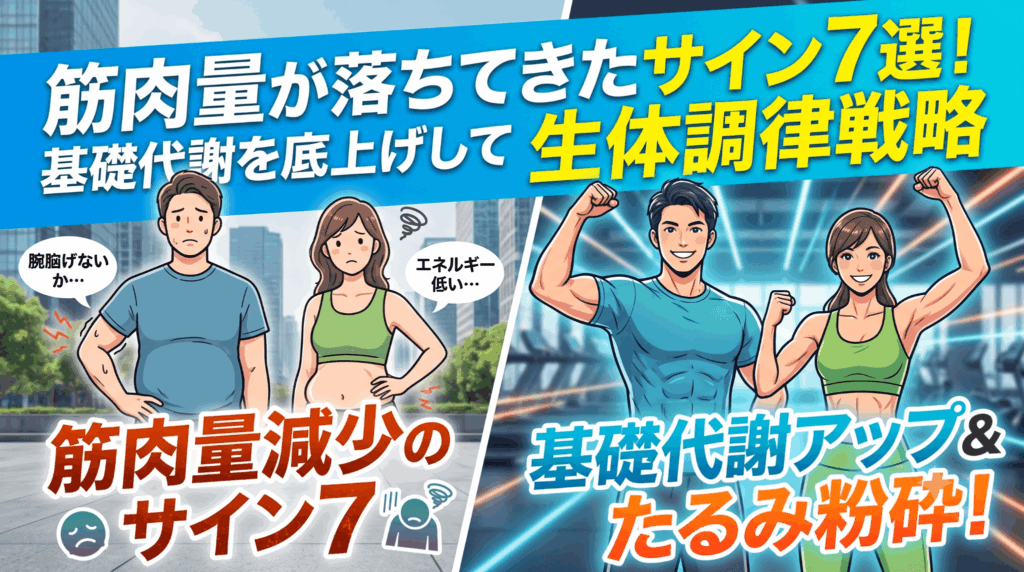 筋肉量が落ちてきたサイン7選！基礎代謝を底上げして「たるみ」を粉砕する生体調律戦略