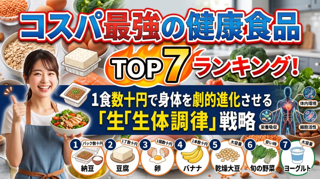 コスパ最強の健康食品ランキングTOP7！1食数十円で身体を劇的進化させる「生体調律」戦略