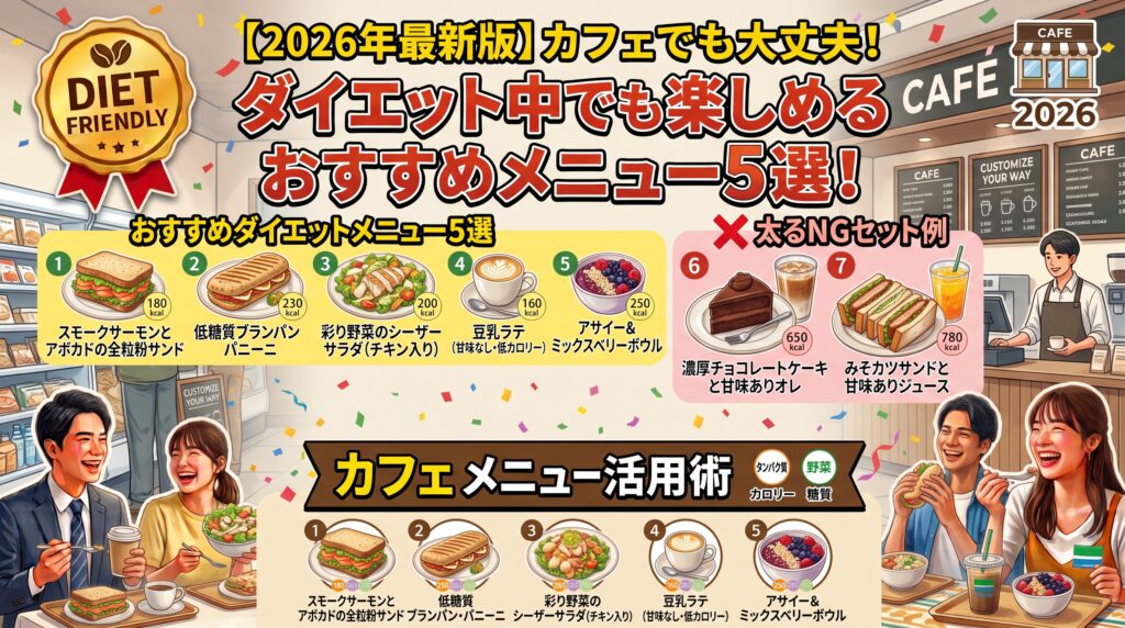【2026年最新版】カフェでも大丈夫！ダイエット中でも楽しめるおすすめメニュー5選！