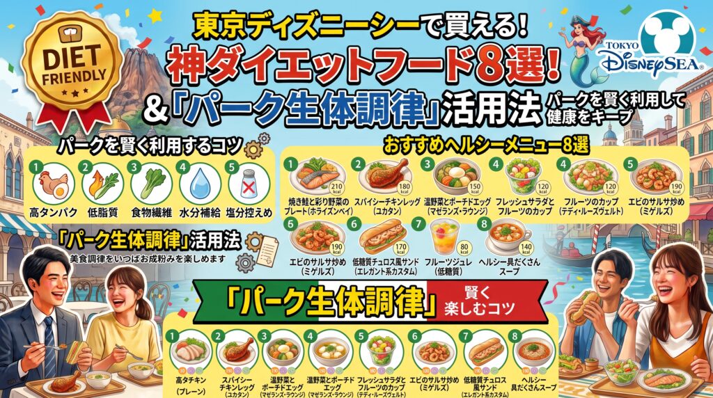 東京ディズニーシーでダイエット中でも楽しめるおすすめヘルシーフード8選！「パーク生体調律」戦略