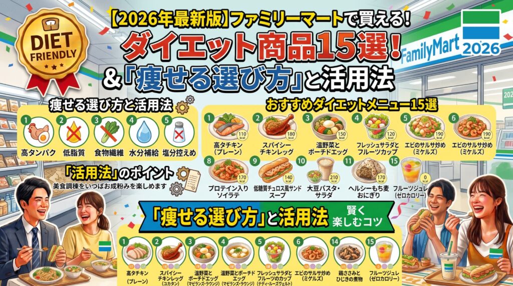 【2026年最新版】ファミリーマートで買える！ダイエット商品15選！｜痩せる選び方と活用法