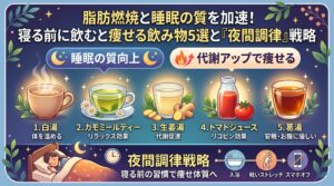 脂肪燃焼と睡眠の質を加速！寝る前に飲むと痩せる飲み物5選と「夜間調律」戦略