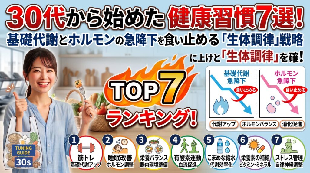 30代から始めたい健康習慣7選！基礎代謝とホルモンの急降下を食い止める「生体調律」戦略