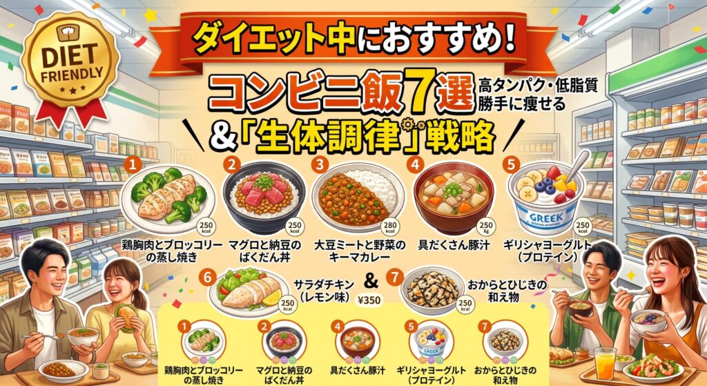 ダイエット中におすすめのコンビニ飯7選！高タンパク・低脂質で勝手に痩せる「生体調律」戦略