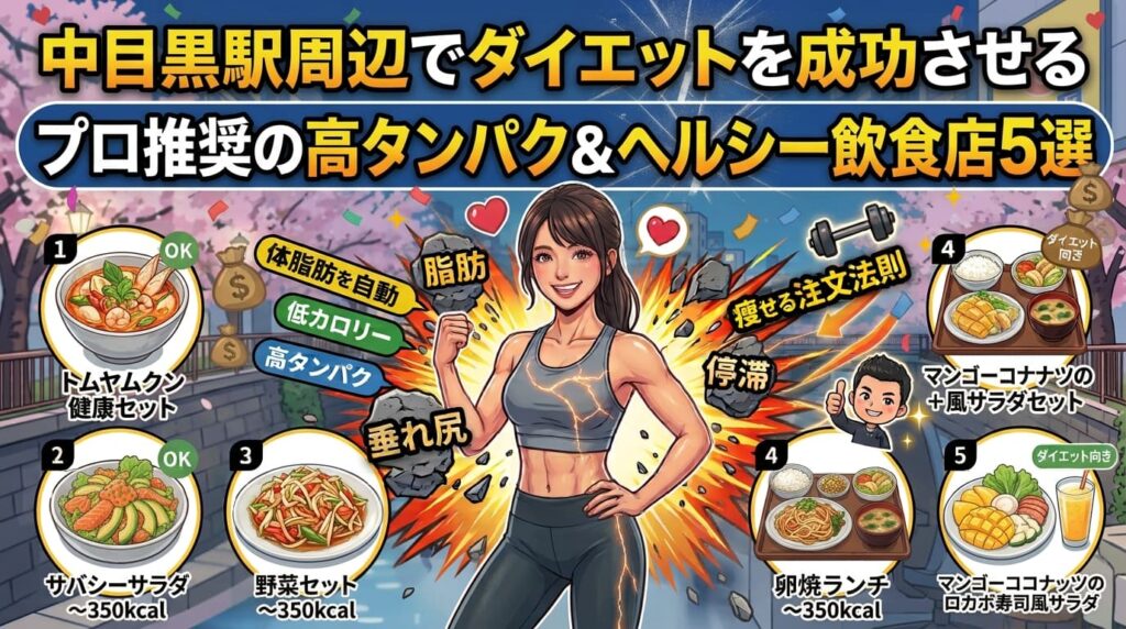 【2026年最新】中目黒駅周辺でダイエットを成功させるプロ推奨の高タンパク＆ヘルシー飲食店5選