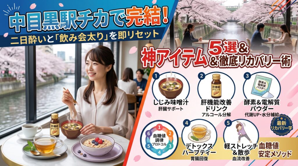 中目黒駅チカで完結！二日酔いと「飲み会太り」を即リセットする神アイテム5選＆徹底リカバリー術