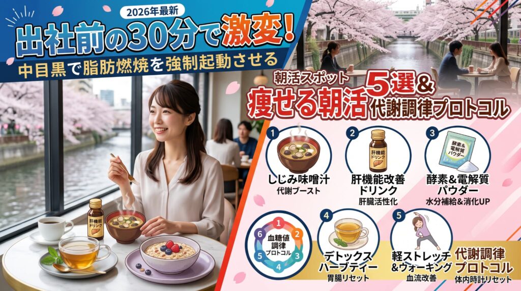 出社前の30分で激変！中目黒で脂肪燃焼を強制起動させる「痩せる朝活スポット3選」と代謝調律プロトコル