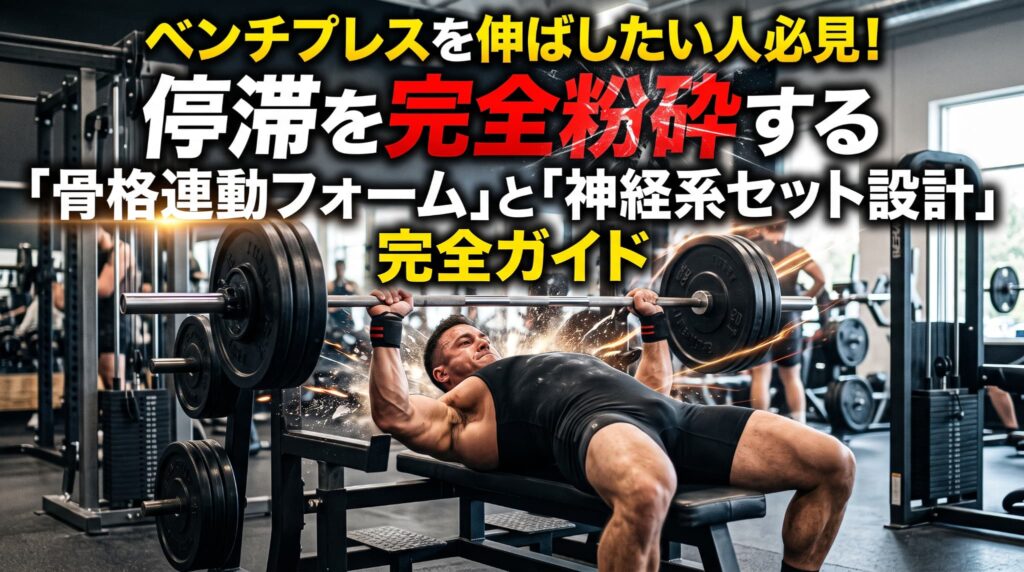 ベンチプレスを伸ばしたい人必見！停滞を完全粉砕する「骨格連動フォーム」と「神経系セット設計」完全ガイド