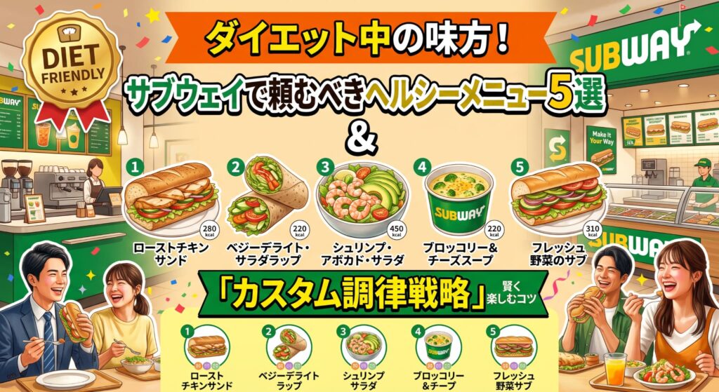 ダイエット中の味方！サブウェイで頼むべきヘルシーメニュー5選と「カスタム調律」戦略