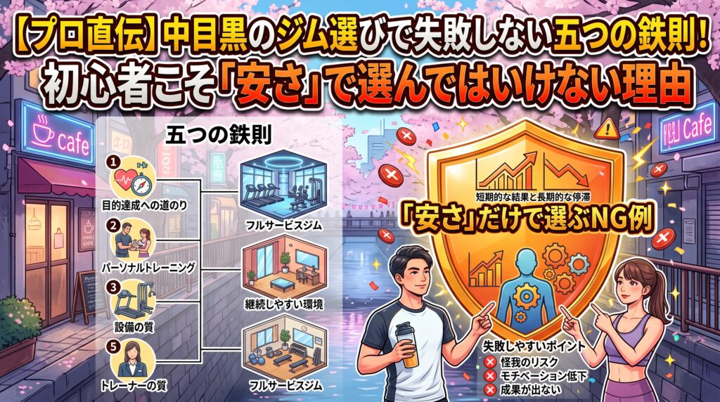 【プロ直伝】中目黒のジム選びで失敗しない五つの鉄則！初心者こそ「安さ」で選んではいけない理由