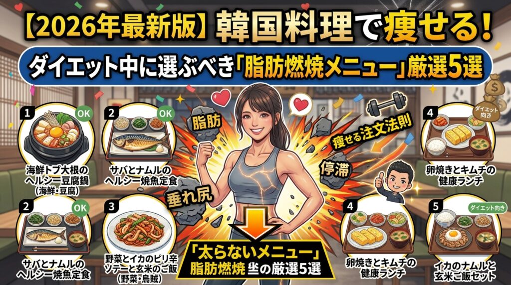 【2026年最新版】韓国料理で痩せる！ダイエット中に選ぶべき「脂肪燃焼メニュー」厳選5選