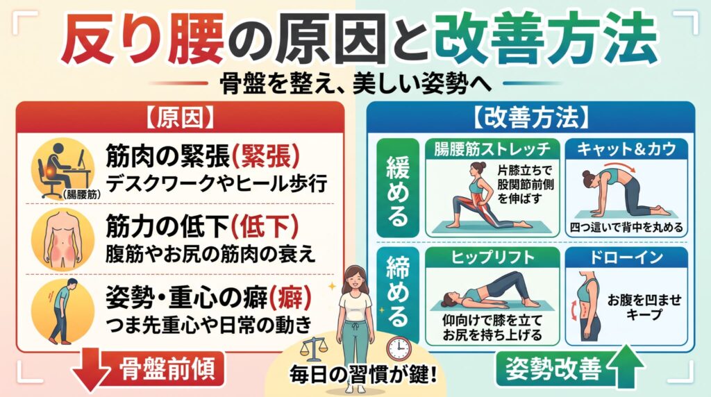 【生体力学の結論】反り腰の原因と改善方法！ぽっこりお腹と腰痛を根本解消する「骨格調律」戦略