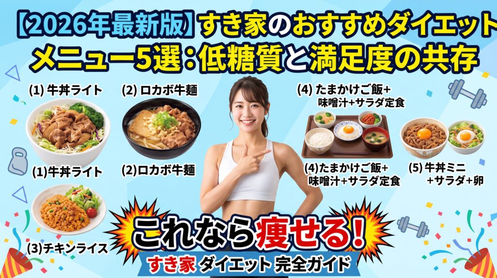 【2026年最新版】すき家のおすすめダイエットメニュー5選：低糖質と満足度の共存