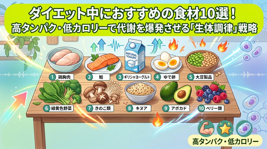 ダイエット中におすすめの食材10選！高タンパク・低カロリーで代謝を爆発させる「生体調律」戦略