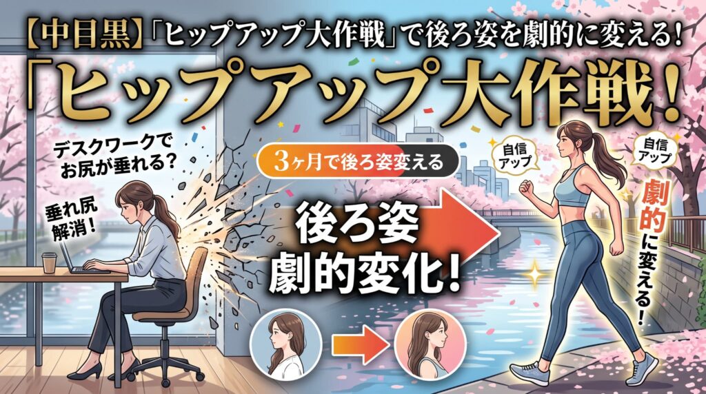 【中目黒】デスクワークでお尻が垂れる？「ヒップアップ大作戦」で後ろ姿を劇的に変える！