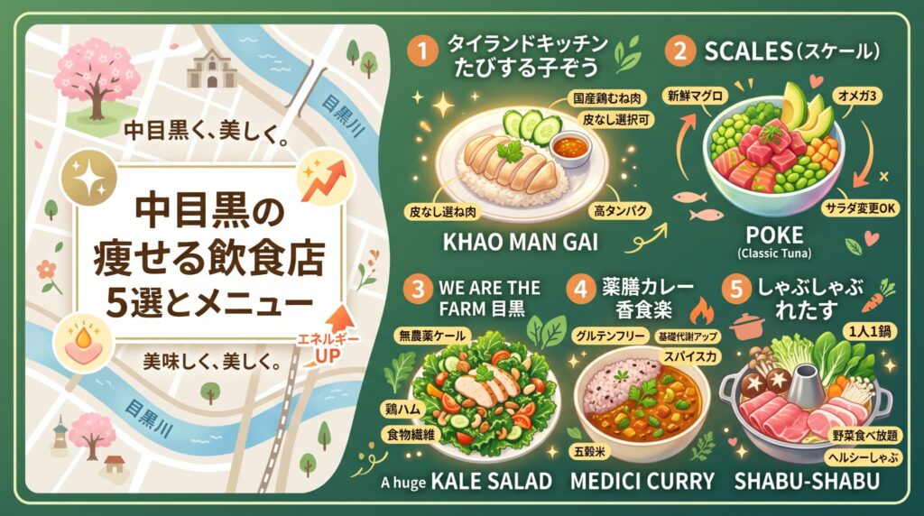 中目黒の痩せる飲食店5選とメニュー