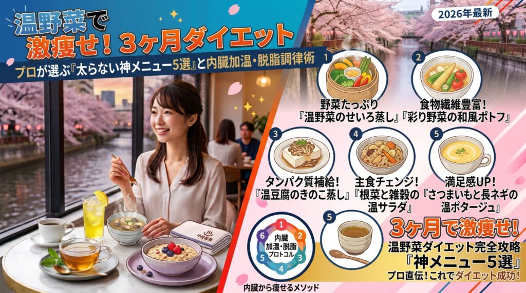 温野菜で激痩せ！3ヶ月ダイエット中にプロが選ぶ「太らない神メニュー5選」と内臓加温・脱脂調律術