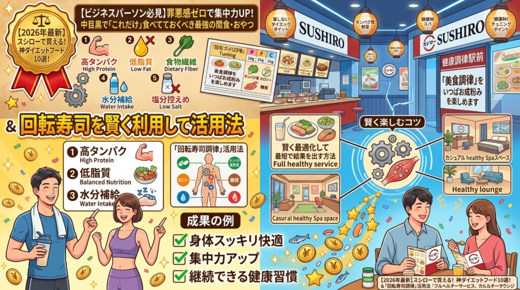 スシローで激痩せ！ダイエット中におすすめの神メニュー10選と「回転寿司調律」戦略