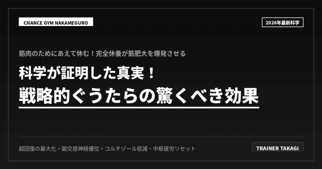 あえて休んで超回復させる筋肥大技術